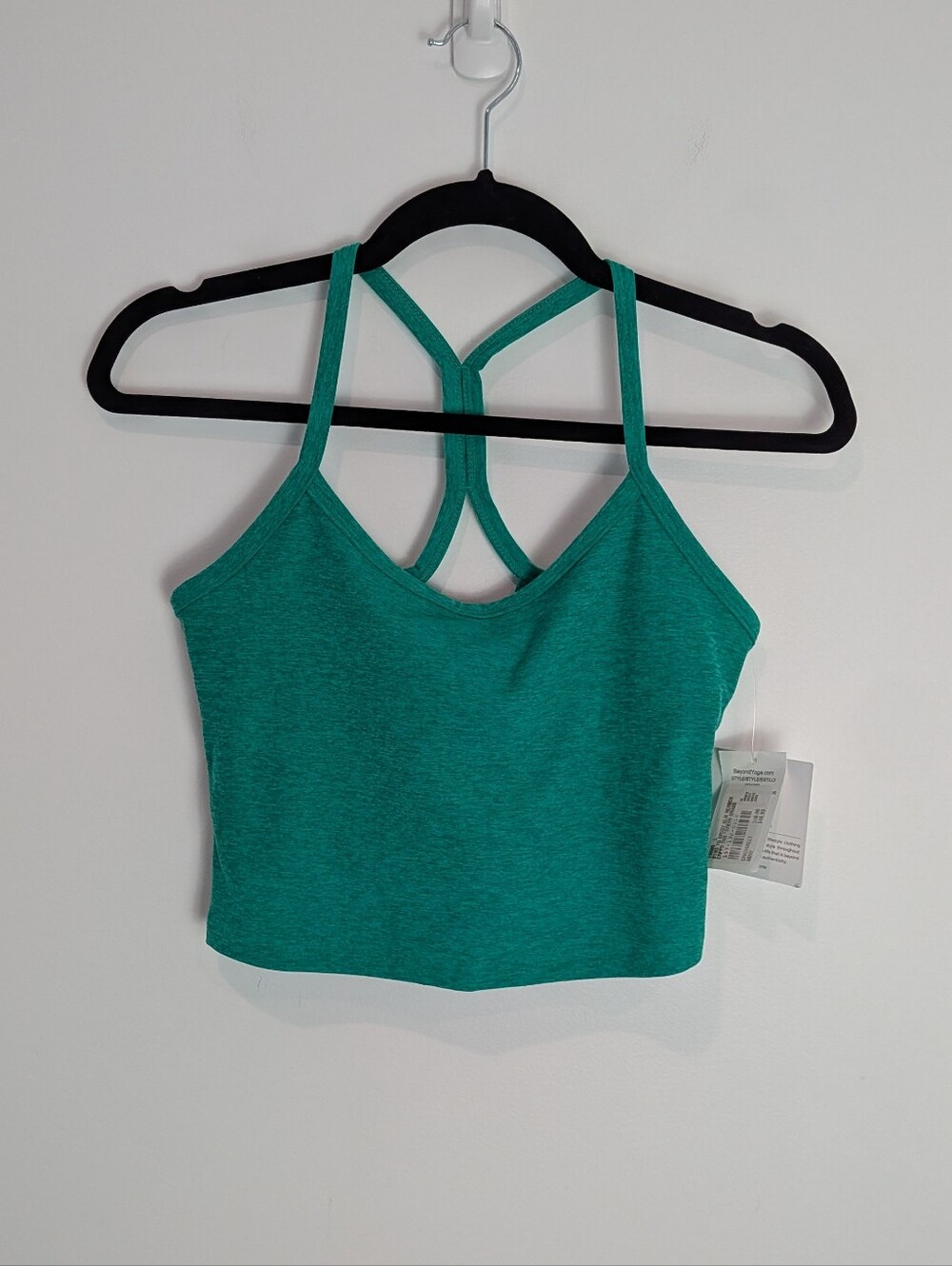 NEW Beyond Yoga Spacedye Slim Racerback Cropped Tank Green Grass L
